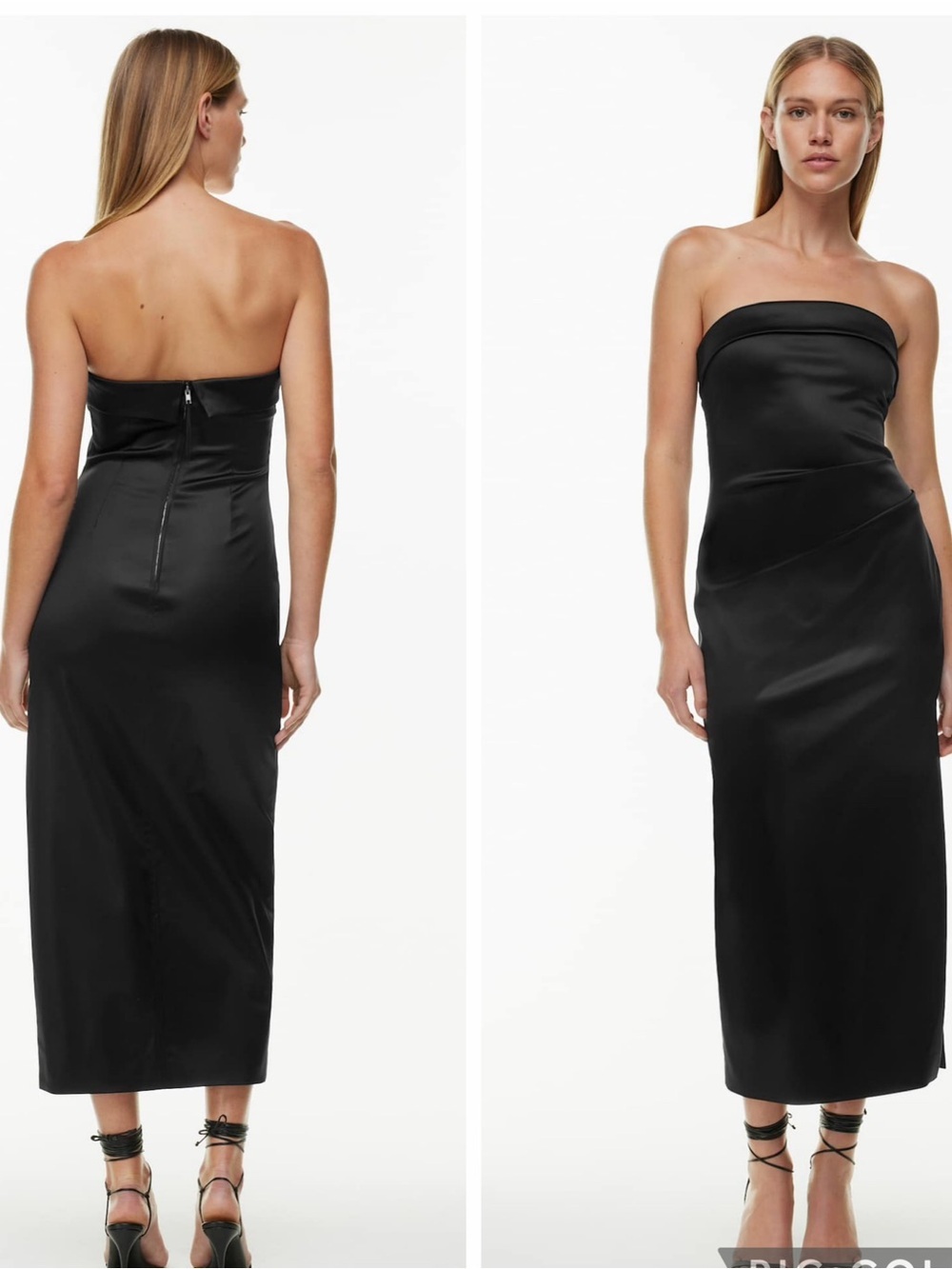 Ten by Aritzia Exclusive Satin midi dress black size 4 NWT